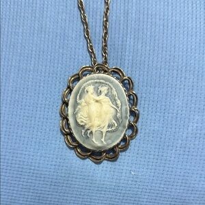 Cream and Silver Victorian-Inspired Necklace